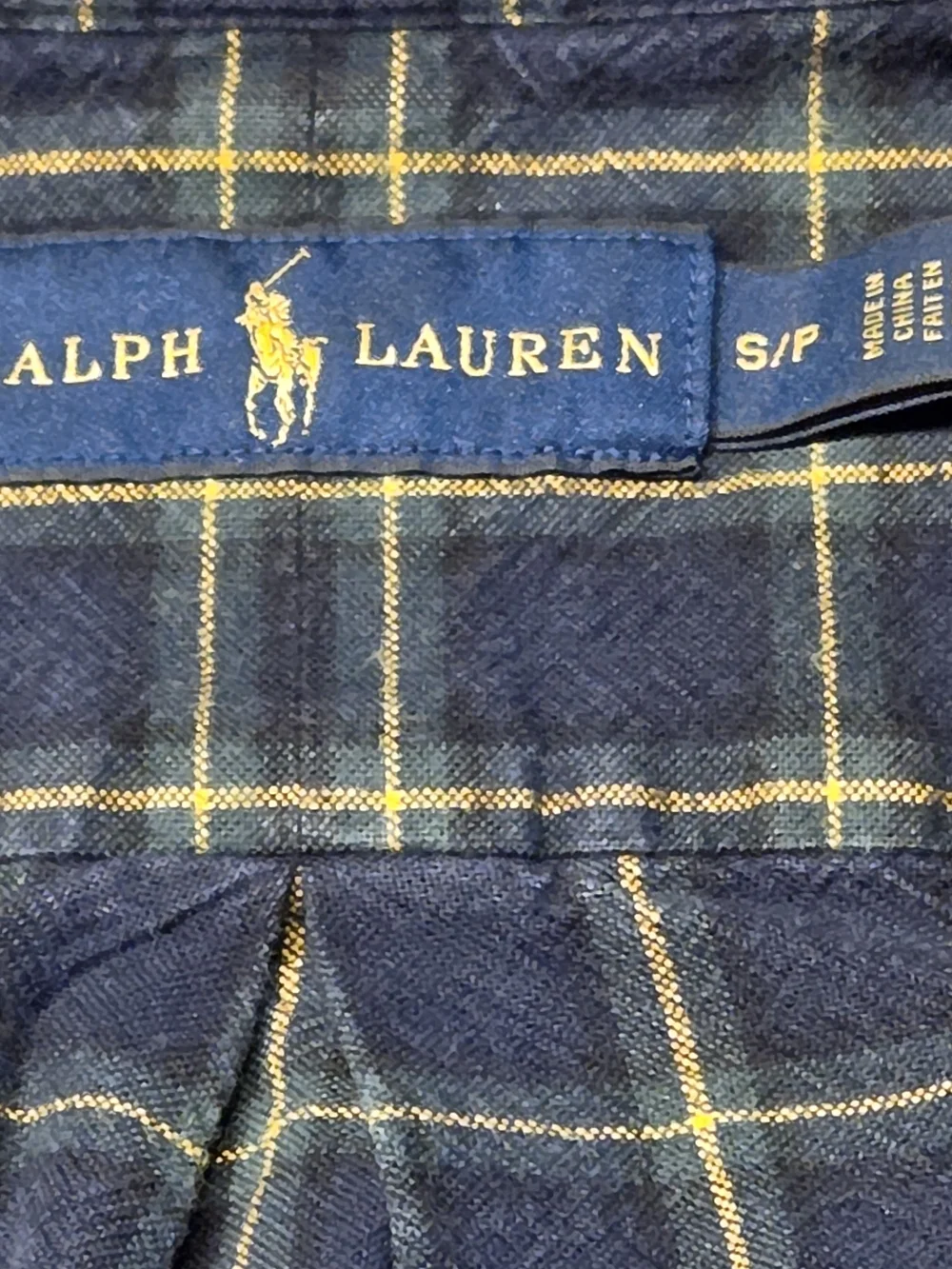 Ralph Lauren Navy & Yellow Windowpane Button-Down Shirt